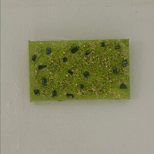 Mini Green Decorative Wall Art Panel with Gold Accents